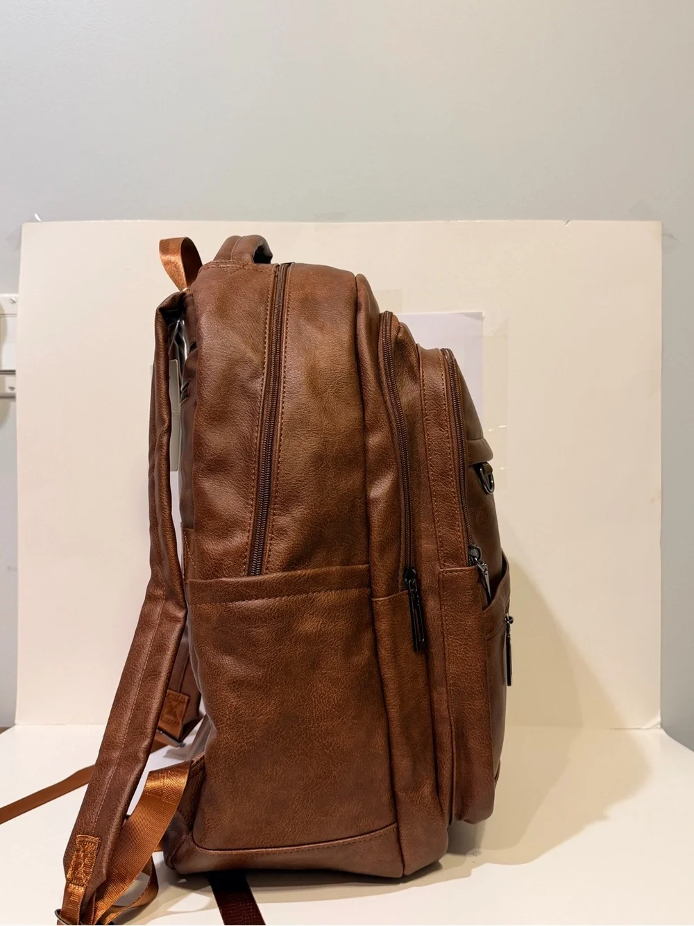 NWT Latmap Vegan Leather Casual Laptop Backpack - Brown